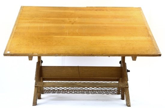Vintage Oak Hamilton Drafting / Drawing Table