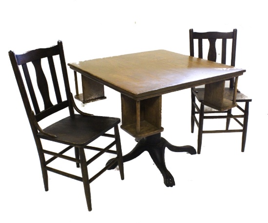 Tavern/Saloon Card Table with 2 Chairs