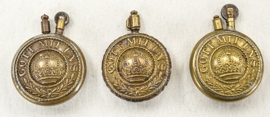 3 WWI Imperial German Trench Art Lighters