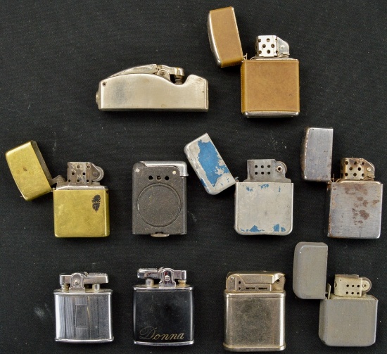 Beattie Jet Lighter and 9 Misc. Lighters