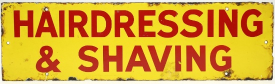 Porcelain Hairdressing and Shaving Sign