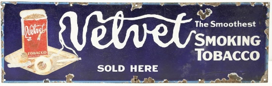 Velvet Smoking Tobacco Porcelain Sign
