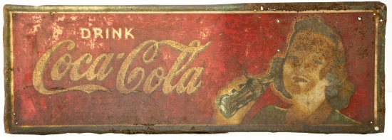 Drink Coca-Cola Embossed Tin Sign