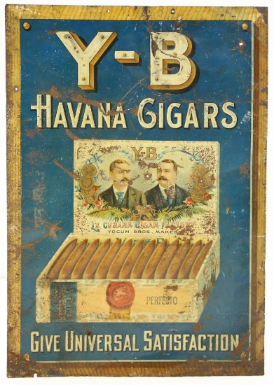 Y-B Havana Cigars Tin Tacker Sign