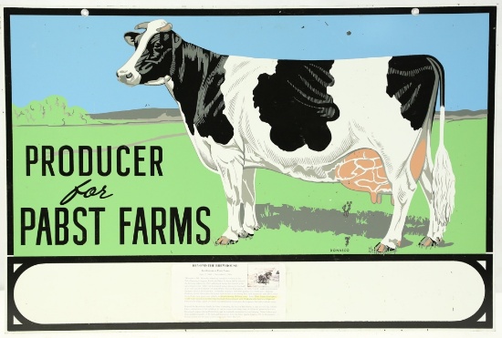 Double Sided Steel Pabst Farms Sign