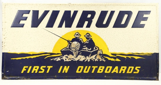 Evinrude Outboard Motors Self Embossed Steel Sign