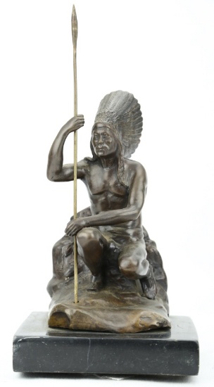 Bronze Native American Sculpture