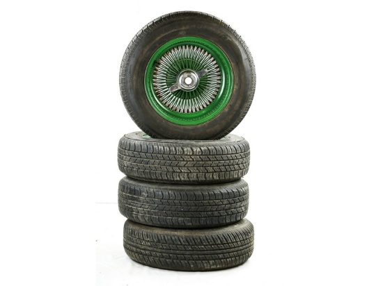 Set of 4 Lock-off Spoked Wheels and Tires