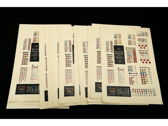 Slot Machine Payout Cards Uncut