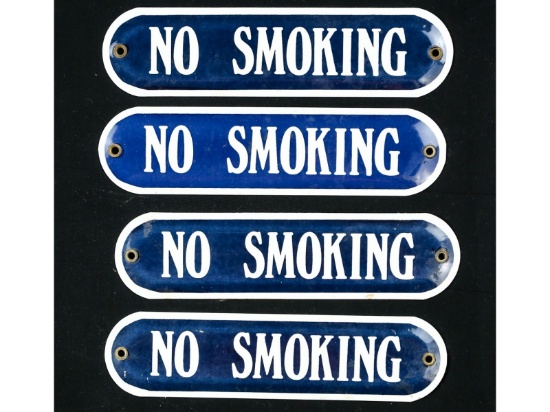 Lot of 4 Porcelain No Smoking Signs