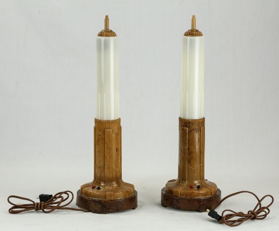 1920's Skyscraper Pair of Lamps All-Light MFG Co