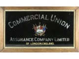Commercial Union Advertising Sign Reverse Paint