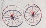 Pair of Cast Iron Wagon Wheels