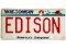 EDISON Wisconsin License Plate