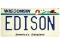 EDISON Wisconsin License Plate