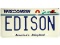 EDISON Wisconsin License Plate