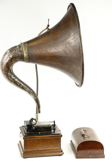 Edison Fireside Cylinder Phonograph w/Wood Horn