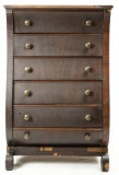 Mahogany Six Drawer Cylinder Record Cabinet