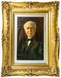 Thomas A. Edison Gilded Gold Framed Print