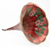 Cylinder Phonograph Flowered Horn