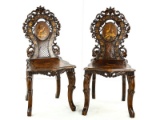 Matching Pair Black Forest Music Chairs
