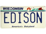 EDISON Wisconsin License Plate