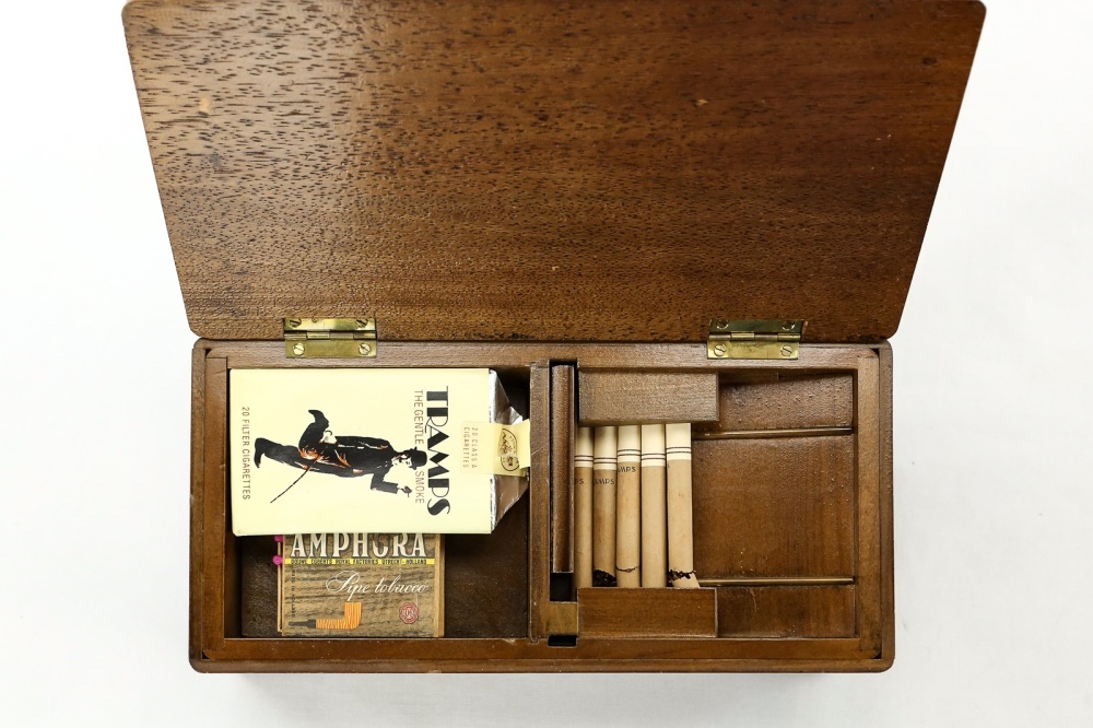 Reuge Walnut Casket Cigarette Dispenser Music Box