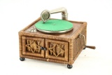 Columbia Wicker Tabletop Disc Phonograph
