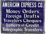 American Express Original Porcelain Flange Sign