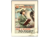 WWII Framed Print “Be A Marine”
