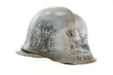 WWII German Decorated 2 Piece Helmet