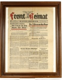 Framed WWII German Newspaper Clip