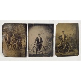 3 Tintypes of Bicyclists