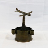 WWII Trench Art Ashtray w/ Airplane