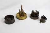 4 Trench Art Ashtrays w/ Rare German Flak 88