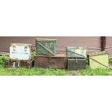 Lot of 6 Large Ammo Cans & Ammo Box