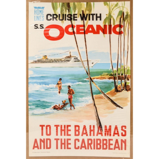 S.S. Oceanic Poster Bahamas and Caribbean