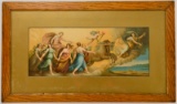 Vintage Framed Roman Lithograph with Cherub