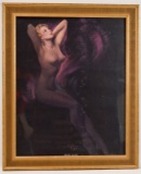 Art Deco Pin Up Lithograph Zoe Mozart Moon Glow