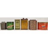 6 Country Store Tin Boxes