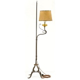 1920’s Wrought Iron Hand Forged Reading Floor Lamp