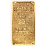 Locomotive Steam Crane Builder Plate