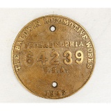 Baldwin Locomotive 64239 Builders Plate