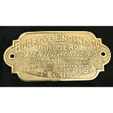 Buckeye Engine Co Builders Plate