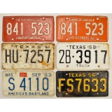 Lot of 6 1950's/1960's License Plates