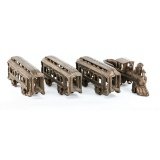 Cast Iron Train Set Locomotive Plus 3 Cars