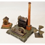 Lot of Vintage Bing Toys Steam Engine Hammer Mill