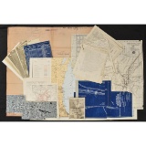 Lot of Various Railroad Maps Drawings Blueprints