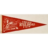 Chicago Railroad Fair Pennant 1948 Red