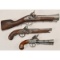 Lot of 3 Replica Flint-Lock Blunderbuss Pistols